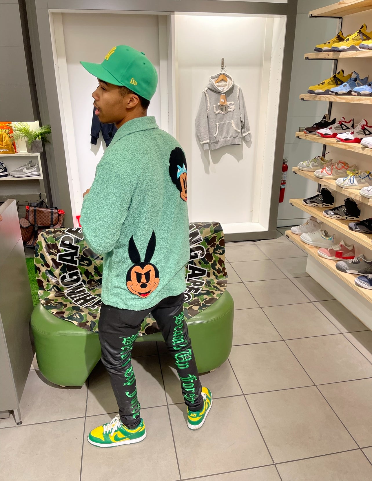 “Beam’d Up Forever” Waxed Denim Jean (Green)