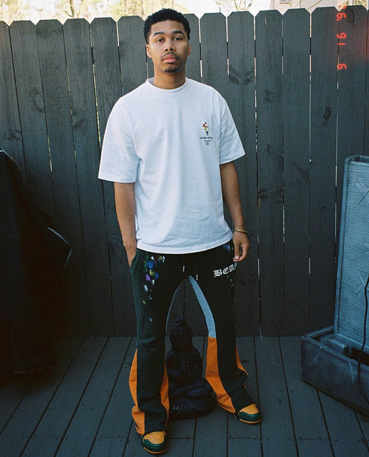 “Beam” Flare Sweatpants (Green / Grey)