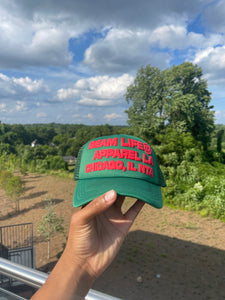 Chicago to Atlanta Puff Print Trucker (Forrest Green / Red)