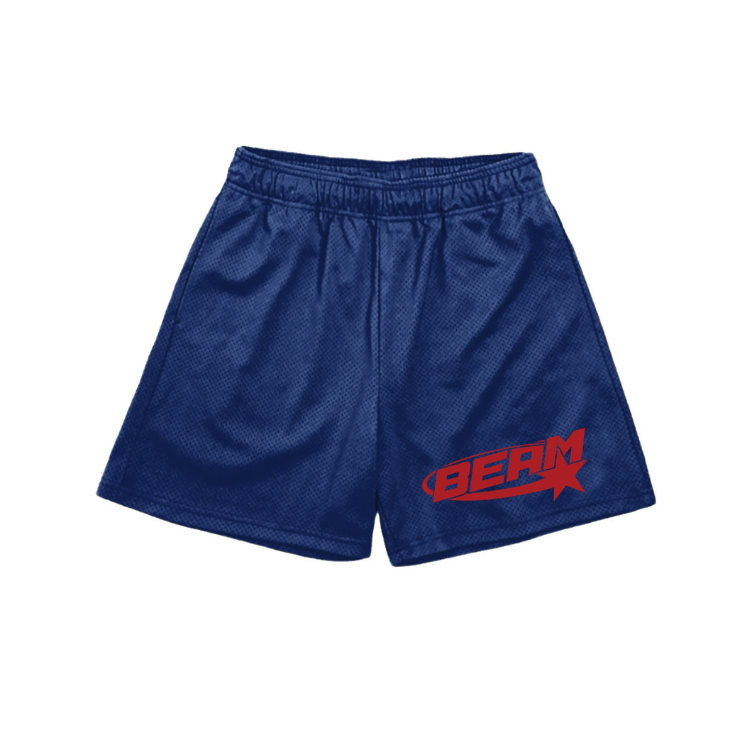“Beam” Mesh Shorts (Navy Blue/Red)