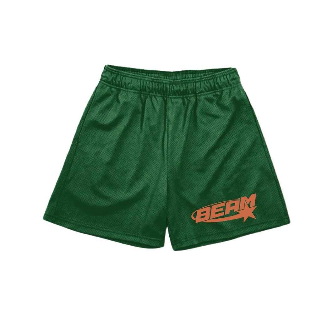 “Beam” Mesh Shorts (Green/Orange)